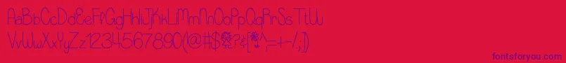 Littlemisspriss Font – Purple Fonts on Red Background