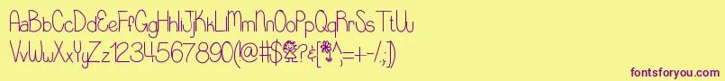 Littlemisspriss Font – Purple Fonts on Yellow Background