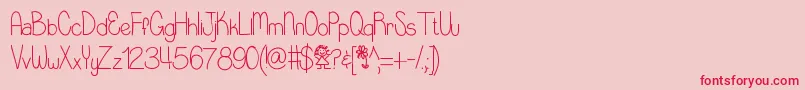 Littlemisspriss Font – Red Fonts on Pink Background