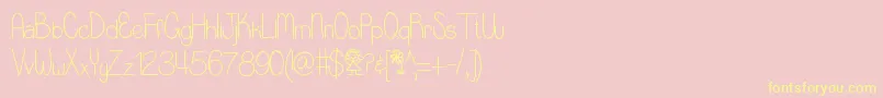 Littlemisspriss-Schriftart – Gelbe Schriften auf rosa Hintergrund