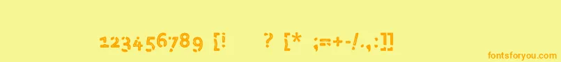 フォントParanoialRegular – オレンジの文字が黄色の背景にあります。