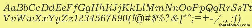 JournalcItalic Font – Black Fonts on Yellow Background