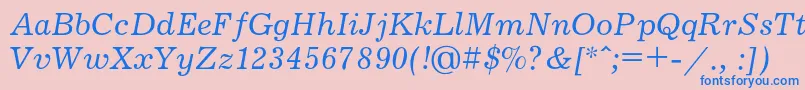 JournalcItalic Font – Blue Fonts on Pink Background