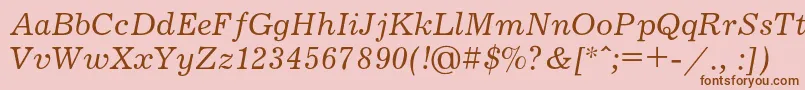 JournalcItalic Font – Brown Fonts on Pink Background