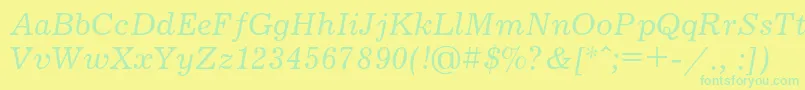 JournalcItalic Font – Green Fonts on Yellow Background