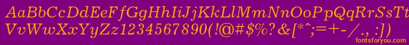 JournalcItalic Font – Orange Fonts on Purple Background