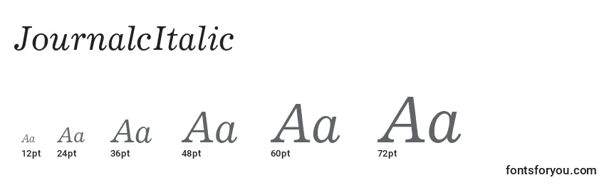 JournalcItalic Font Sizes