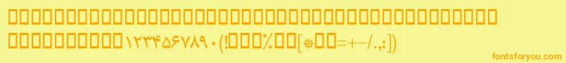 BMitra Font – Orange Fonts on Yellow Background