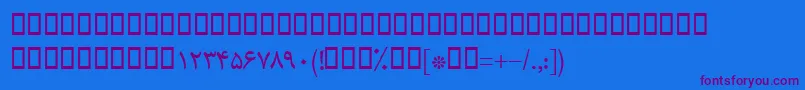 BMitra Font – Purple Fonts on Blue Background