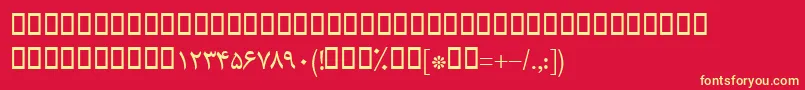 BMitra Font – Yellow Fonts on Red Background