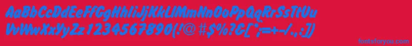 OccasionRegularDb Font – Blue Fonts on Red Background