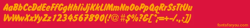 OccasionRegularDb Font – Orange Fonts on Red Background