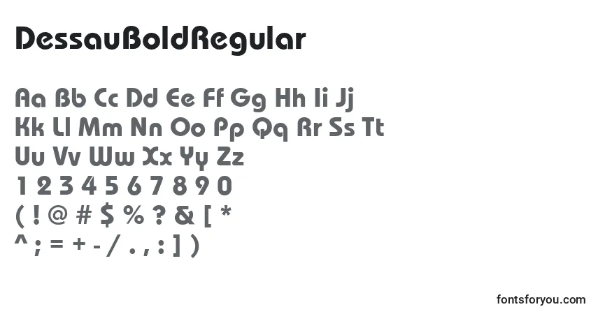 Schriftart DessauBoldRegular – Alphabet, Zahlen, spezielle Symbole