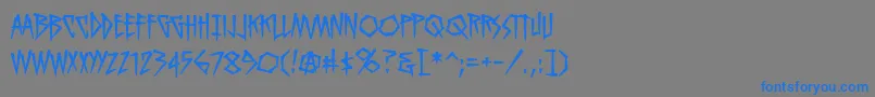 KillcrazybbReg-Schriftart – Blaue Schriften auf grauem Hintergrund