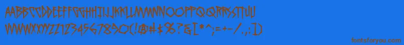 Saiba mais sobre a fonte KillcrazybbReg Fonte KillcrazybbReg – fontes marrons em um fundo azul