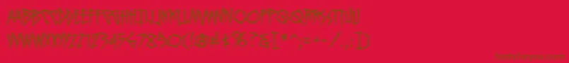KillcrazybbReg-Schriftart – Braune Schriften auf rotem Hintergrund