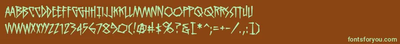 KillcrazybbReg Font – Green Fonts on Brown Background