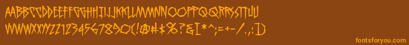 Fonte KillcrazybbReg – fontes laranjas em um fundo marrom