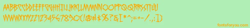 En savoir plus sur la police KillcrazybbReg Police KillcrazybbReg – polices orange sur fond vert