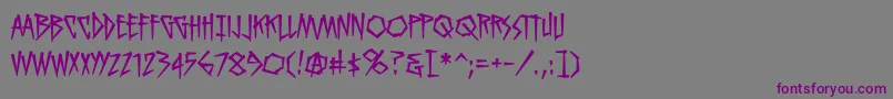 KillcrazybbReg-fontti – violetit fontit harmaalla taustalla