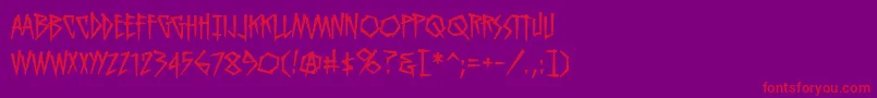 KillcrazybbReg Font – Red Fonts on Purple Background