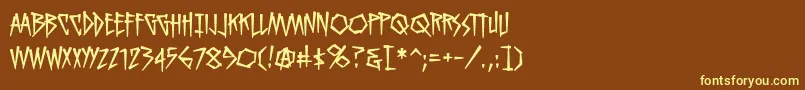 KillcrazybbReg Font – Yellow Fonts on Brown Background