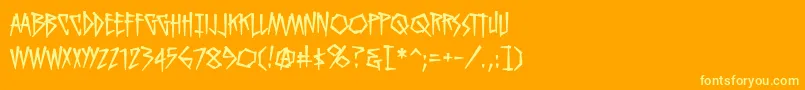fuente KillcrazybbReg – Fuentes Amarillas Sobre Fondo Naranja