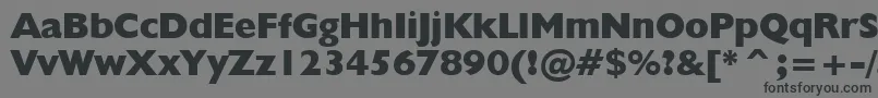 フォントHumanist521ExtraBoldBt – 黒い文字の灰色の背景
