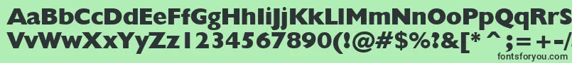 Humanist521ExtraBoldBt Font – Black Fonts on Green Background