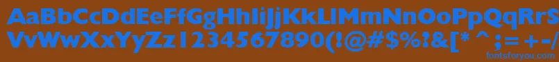 Czcionka Humanist521ExtraBoldBt – niebieskie czcionki na brązowym tle