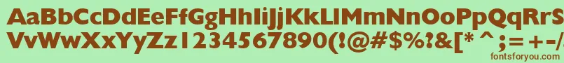 Czcionka Humanist521ExtraBoldBt – brązowe czcionki na zielonym tle