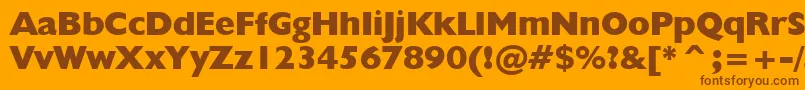 Humanist521ExtraBoldBt Font – Brown Fonts on Orange Background