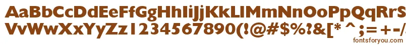 フォントHumanist521ExtraBoldBt – 白い背景に茶色のフォント