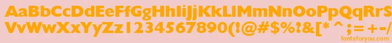 Humanist521ExtraBoldBt Font – Orange Fonts on Pink Background