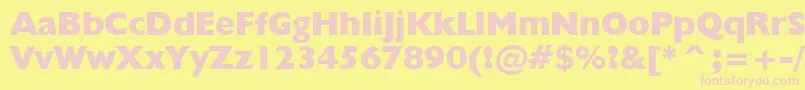 Czcionka Humanist521ExtraBoldBt – różowe czcionki na żółtym tle