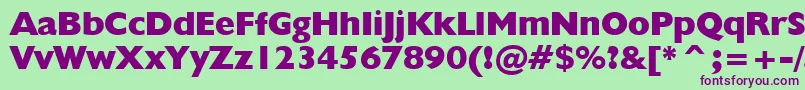 Humanist521ExtraBoldBt-Schriftart – Violette Schriften auf grünem Hintergrund