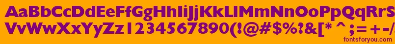 Police Humanist521ExtraBoldBt – polices violettes sur fond orange