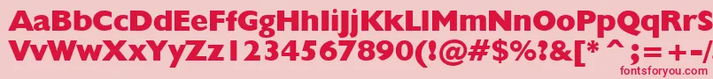 Fonte Humanist521ExtraBoldBt – fontes vermelhas em um fundo rosa