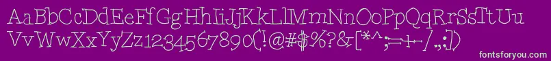 Omgwilliamsserifs Font – Green Fonts on Purple Background