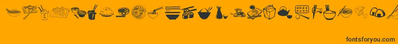 AsianFood Font – Black Fonts on Orange Background