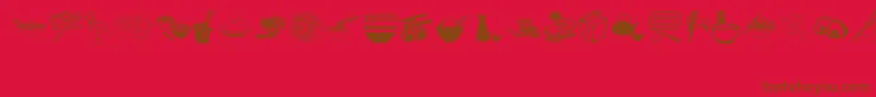 AsianFood-Schriftart – Braune Schriften auf rotem Hintergrund