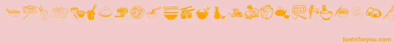 AsianFood Font – Orange Fonts on Pink Background