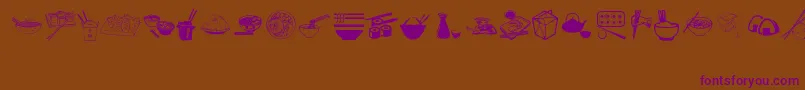 AsianFood Font – Purple Fonts on Brown Background