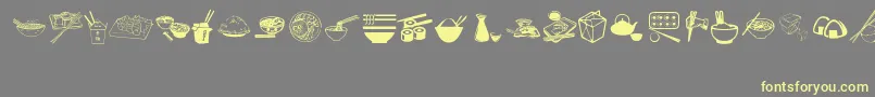 AsianFood Font – Yellow Fonts on Gray Background