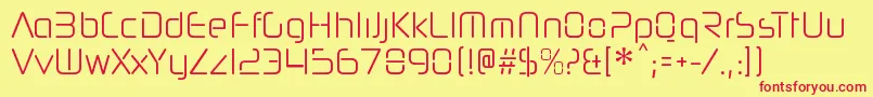 NeuropolnovacdltRegular-Schriftart – Rote Schriften auf gelbem Hintergrund