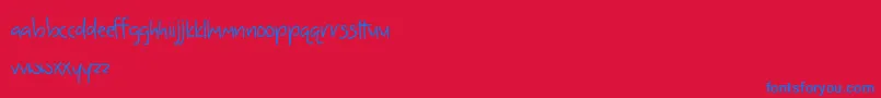 BmdSomethingInYourEyes Font – Blue Fonts on Red Background