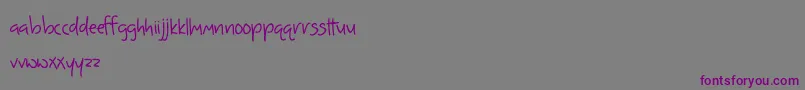 BmdSomethingInYourEyes Font – Purple Fonts on Gray Background
