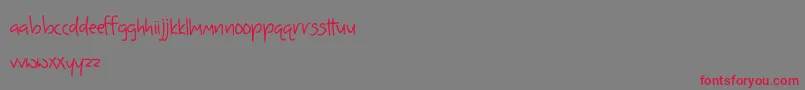 BmdSomethingInYourEyes Font – Red Fonts on Gray Background