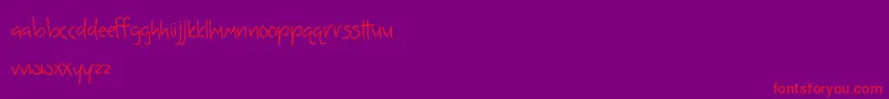 BmdSomethingInYourEyes-Schriftart – Rote Schriften auf violettem Hintergrund