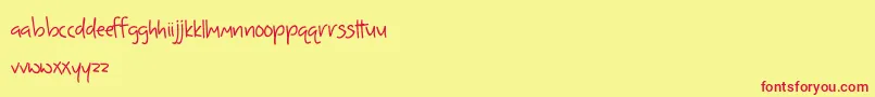 BmdSomethingInYourEyes Font – Red Fonts on Yellow Background